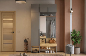 Прихожая Баско К4 графит/дуб крафт золотой в Челябинске - chelyabinsk.mebel-tymen.ru | фото