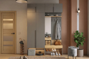 Прихожая Баско К5 графит/дуб крафт золотой в Челябинске - chelyabinsk.mebel-tymen.ru | фото