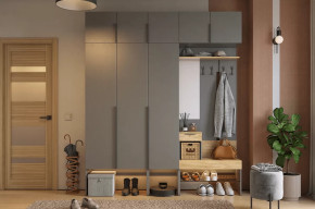 Прихожая Баско К7 графит/дуб крафт золотой в Челябинске - chelyabinsk.mebel-tymen.ru | фото