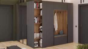 Прихожая «Порто» № 5 Яблоня Беллуно, Графит софт в Челябинске - chelyabinsk.mebel-tymen.ru | фото