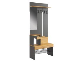 Прихожая Баско графит/дуб крафт золотой в Челябинске - chelyabinsk.mebel-tymen.ru | фото