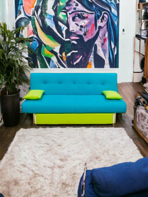 Прямой диван манго 4 Нео Азуре/Подушки Салат в Челябинске - chelyabinsk.mebel-tymen.ru | фото