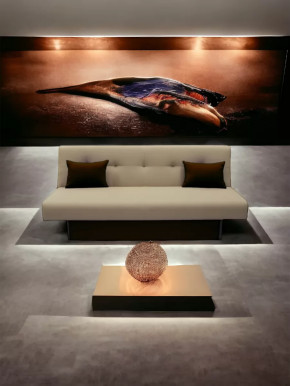 Прямой диван манго 4 Нео Латте/Подушки Нео Шоколад в Челябинске - chelyabinsk.mebel-tymen.ru | фото