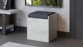 Пуф «Форест» Дуб крафт белый, Велюр Серый в Челябинске - chelyabinsk.mebel-tymen.ru | фото