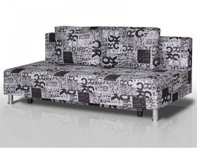 Диван Комфорт Лайт без подлокотников 2 подушки принт Рок в Челябинске - chelyabinsk.mebel-tymen.ru | фото