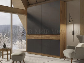 Шкаф 4-х створчатый Роджинамиф, дуб крафт/графит в Челябинске - chelyabinsk.mebel-tymen.ru | фото