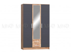 Шкаф для одежды 3-дверный Мартина ЛДСП Графит, Дуб крафт в Челябинске - chelyabinsk.mebel-tymen.ru | фото
