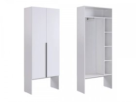 Шкаф двухдверный L800 Баско белое дерево в Челябинске - chelyabinsk.mebel-tymen.ru | фото