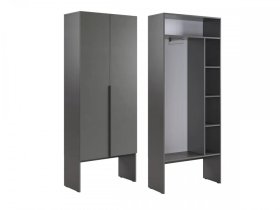 Шкаф двухдверный L800 Баско графит в Челябинске - chelyabinsk.mebel-tymen.ru | фото
