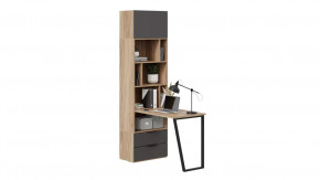 Шкаф комбинированный (366) со столом «Порто» Исп.2 Яблоня Беллуно, Графит софт в Челябинске - chelyabinsk.mebel-tymen.ru | фото