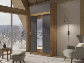 Шкаф с антресолью Басямиф, графит/дуб крафт в Челябинске - chelyabinsk.mebel-tymen.ru | фото