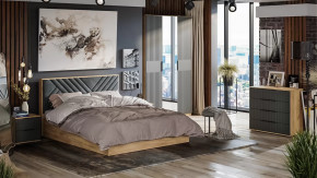 Спальный гарнитур «Хилтон» №1 Дуб Крафт золотой, Графит матовый в Челябинске - chelyabinsk.mebel-tymen.ru | фото