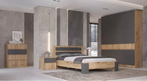 Спальный гарнитур Ленора Дуб вотан/Графит в Челябинске - chelyabinsk.mebel-tymen.ru | фото