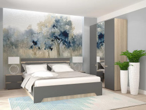 Спальный гарнитур с 3-х створчатым шкафом Анталия Сонома-Графит софт в Челябинске - chelyabinsk.mebel-tymen.ru | фото