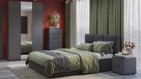 Спальный гарнитур «Стелла» №3 Серый вулкан, Фон серый, Велюр Графит в Челябинске - chelyabinsk.mebel-tymen.ru | фото