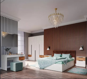 Спальня №1 ЛИЛЛЬ, ЛДСП Дуб крафт белый/Дуб крафт табачный в Челябинске - chelyabinsk.mebel-tymen.ru | фото