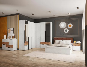 Спальня №2 Лилль Дуб крафт белый/дуб крафт табачный в Челябинске - chelyabinsk.mebel-tymen.ru | фото