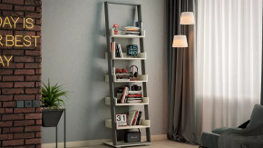 Стеллаж тип 15 Дуб крафт белый, Графит Серый в Челябинске - chelyabinsk.mebel-tymen.ru | фото