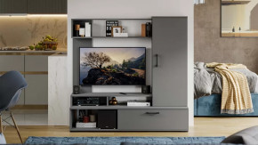 Стенка «Сиена» Графит Серый в Челябинске - chelyabinsk.mebel-tymen.ru | фото