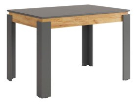 Стол обеденный раздвижной Гермес 2 графит/дуб крафт золотой в Челябинске - chelyabinsk.mebel-tymen.ru | фото