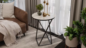 Стол журнальный ДП 1-03-05 исп. 2 Черный/Стекло с рисунком Песок в Челябинске - chelyabinsk.mebel-tymen.ru | фото