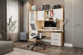 Стол компьютерный Лайт К3 дуб сонома/белый в Челябинске - chelyabinsk.mebel-tymen.ru | фото