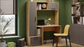 Стол письменный тип 15 Дуб Крафт золотой, Графит Серый в Челябинске - chelyabinsk.mebel-tymen.ru | фото