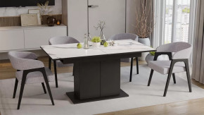 Стол раздвижной «Детройт» Тип 3 Черный, Белый мрамор в Челябинске - chelyabinsk.mebel-tymen.ru | фото