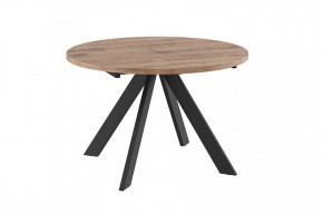 Стол раздвижной RONDO М-120, дуб велингтон/черный в Челябинске - chelyabinsk.mebel-tymen.ru | фото