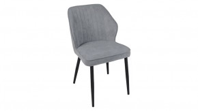 Стул «Крис» Черный муар, Микровелюр BRENDY Grey в Челябинске - chelyabinsk.mebel-tymen.ru | фото