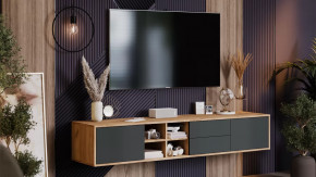 Тумба ТВ тип 5 Дуб Крафт золотой, Антрацит в Челябинске - chelyabinsk.mebel-tymen.ru | фото