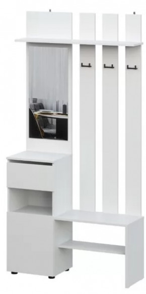 Вешалка с зеркалом Денвер SAFE Белый в Челябинске - chelyabinsk.mebel-tymen.ru | фото