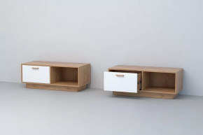 ЭГО Тумба Т-4  Дуб крафт золотой/Белый глянец Диал на цоколе в Челябинске - chelyabinsk.mebel-tymen.ru | фото